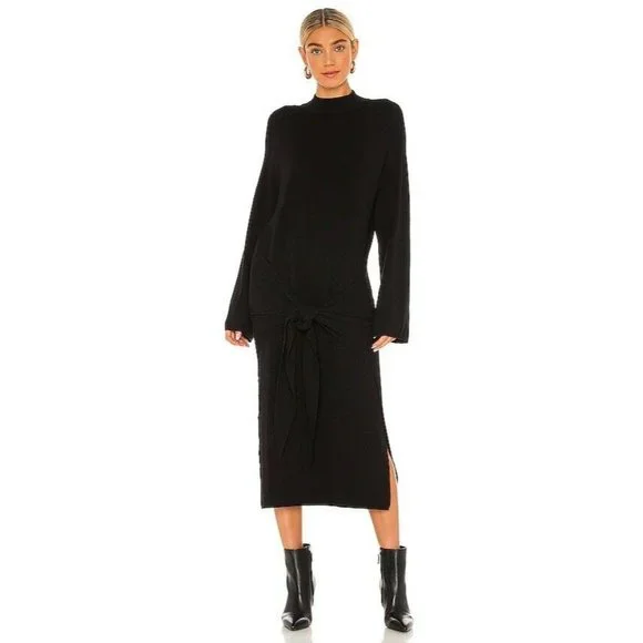Sndys Dresses | Sndys Tied Up Knit Dress Black Women's Size Xs | Color: Black | Size: Xs | Thebougieblonde's Closet Sndys Dresses | Sndys Tied Up Knit Dress Black Women's Size Xs | Color: Black | Size: Xs | Thebougieblonde's Closet